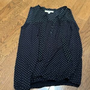 LOFT blue quarter button blouse